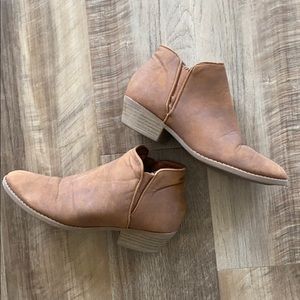 Brown Low Heel Booties | Casual Ankle Boots